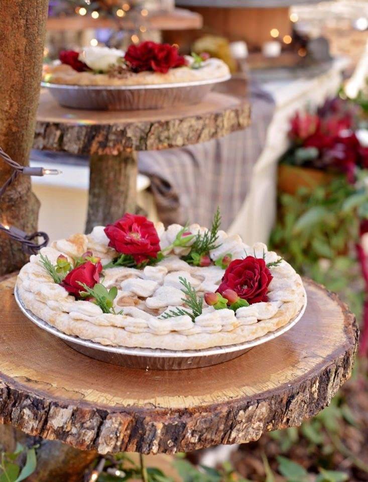 pie and red flowers by old oaks vintage rentals